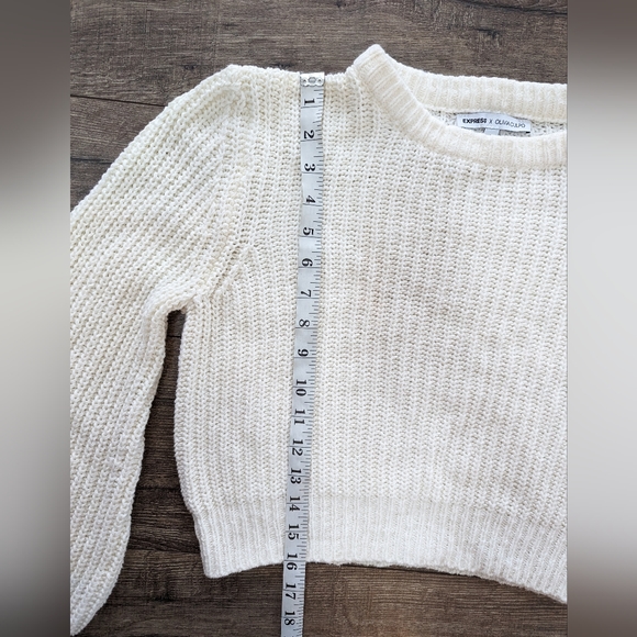 Express Small Cropped Cream Off White  Neutral Sweater Olivia Culpa - Picture 7 of 7